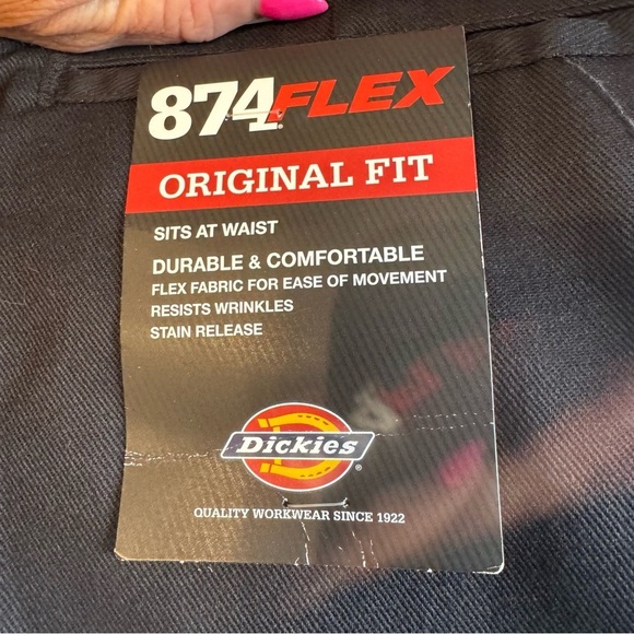 NWT Dickies Men's 874 Flex Original Fit Black Pants - Picture 7 of 10